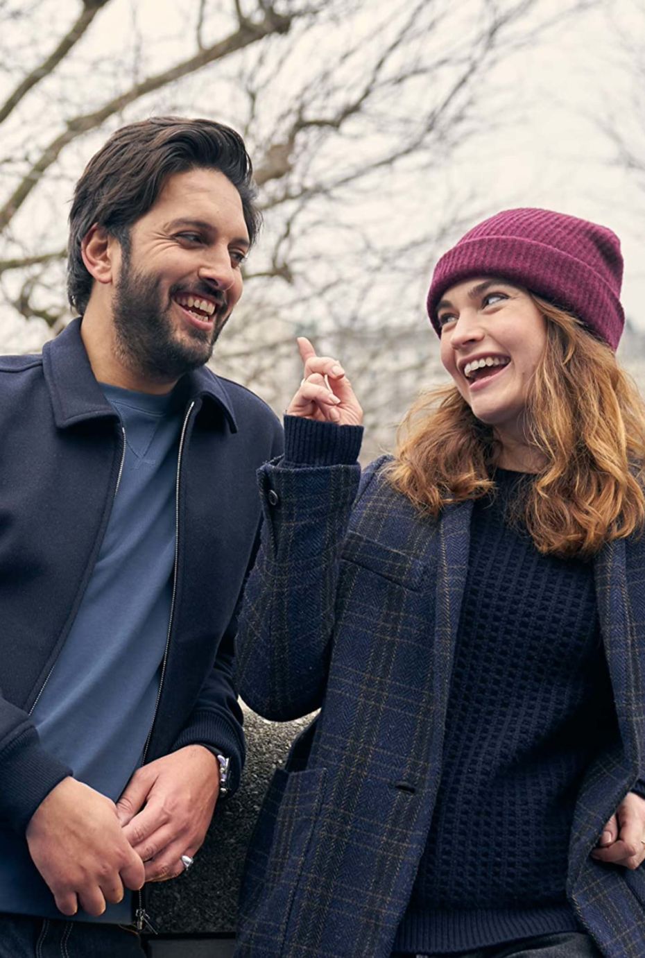 Lily James with co-star Shazad Latif